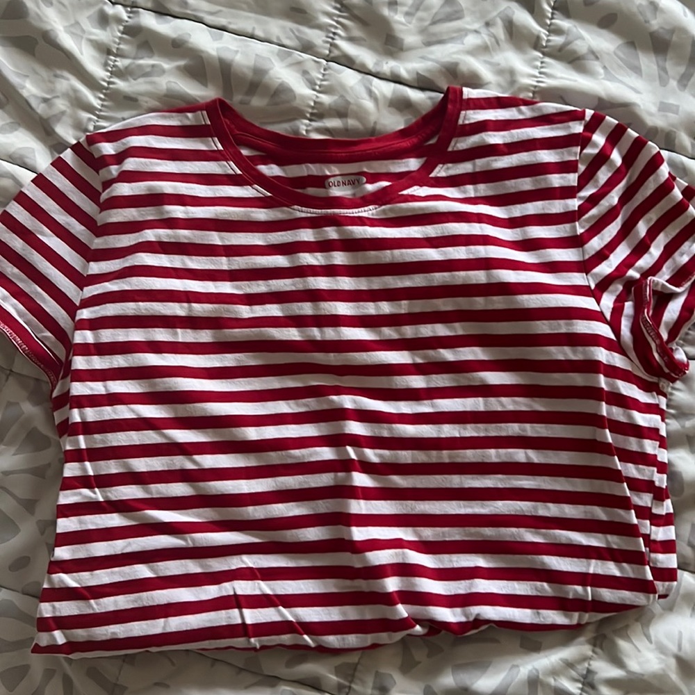 THREE striped maternity shirts- Large.  Old Navy, Isabel Maternity and Gap.
